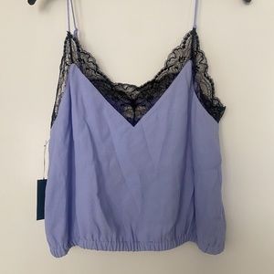 Wilfred Agyness Camisole from Aritzia, Misty/Black with Lace, Medium